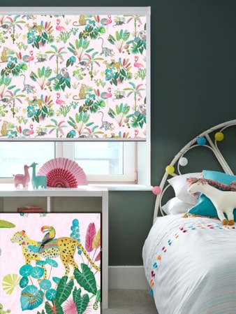 Jungle Jamboree Blush Total Blackout Roller Blind Jungle Jamboree Blush