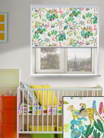 Jungle Jamboree Natural Total Blackout Roller Blind Jungle Jamboree Natural