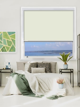 Ivory Chain Operated Total Blackout Roller Blind | For Extra Large Windows Ivory Chain Operated Total Blackout Roller Blind | For Extra Large Windows