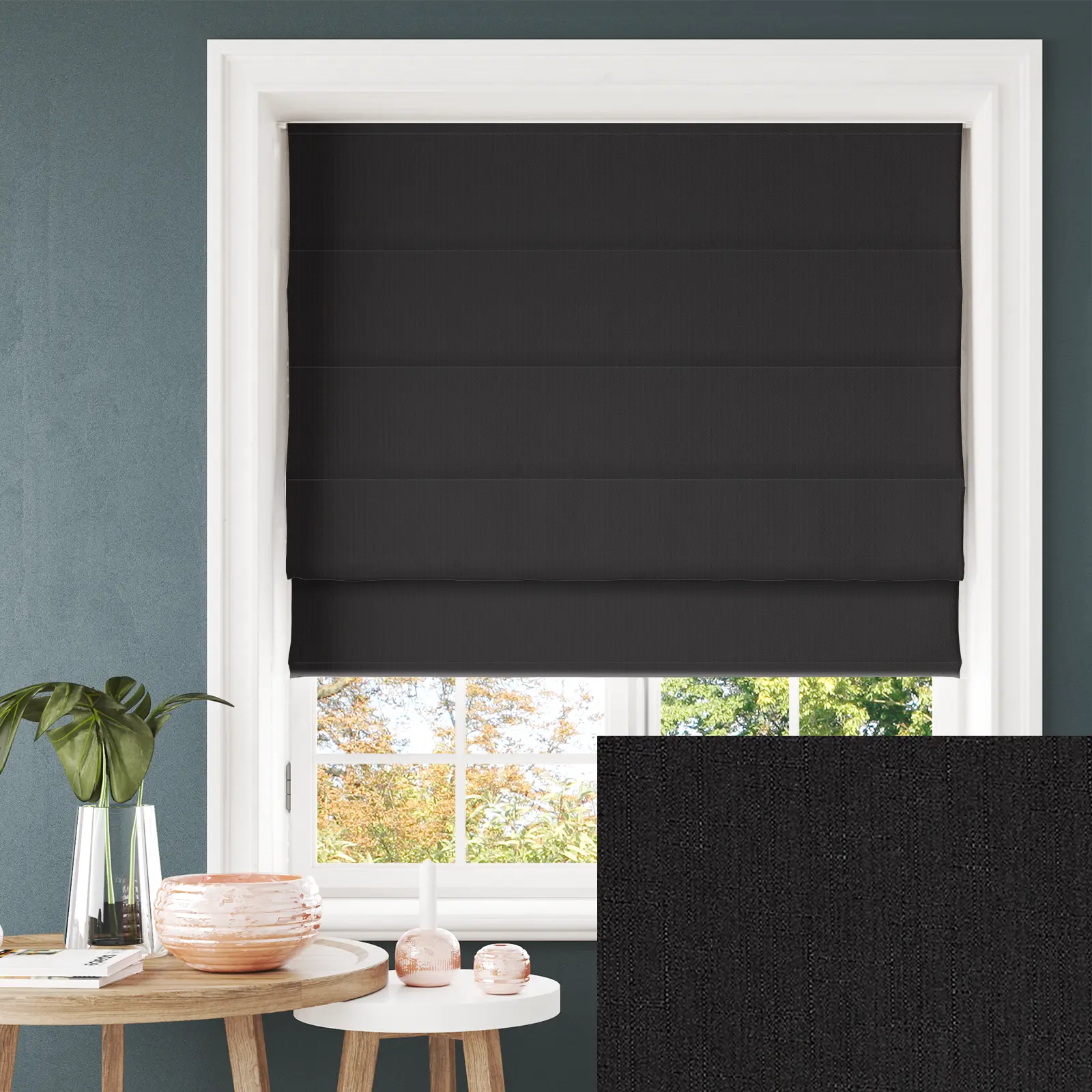 Tribeca Crow Blackout Electric Roman Blinds