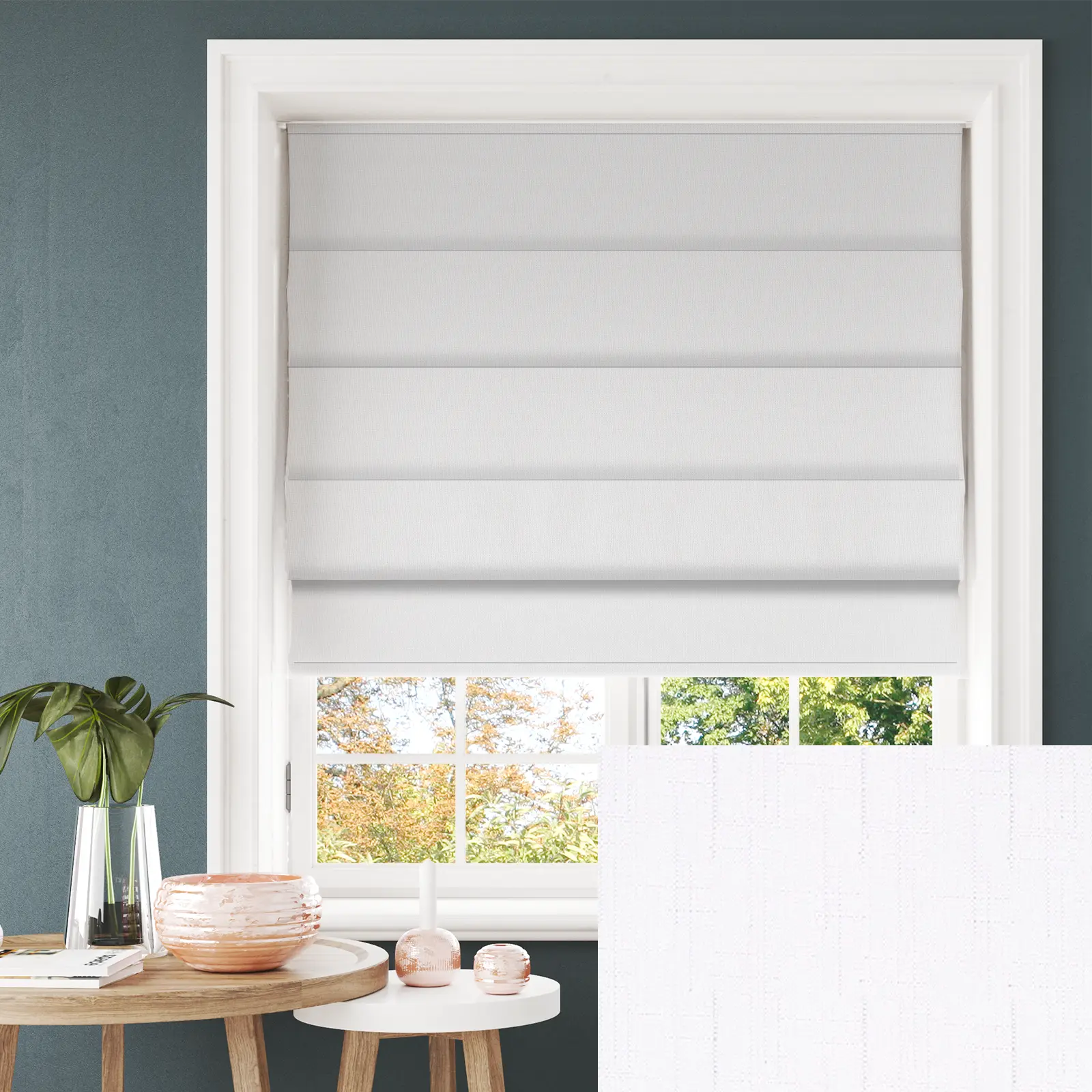 Tribeca Snowstorm Blackout Electric Roman Blind