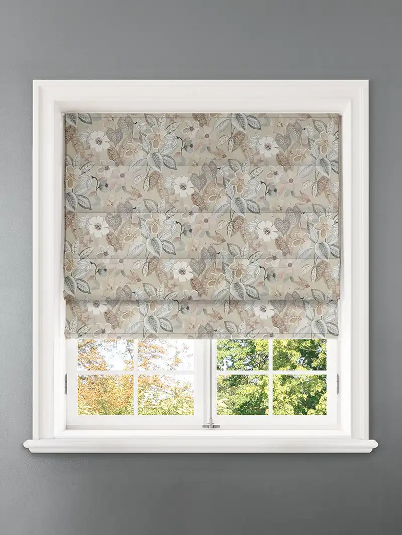 Tropical Garden Autumn Floral Pattern Roman Blind