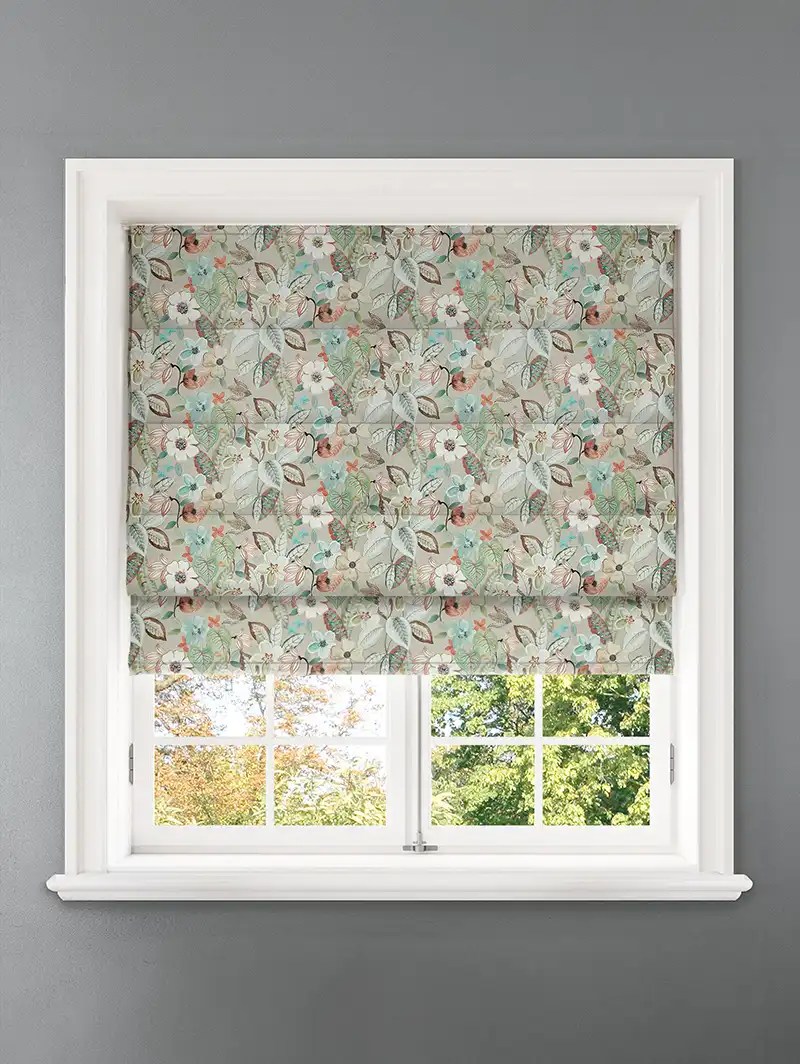 Tropical Garden Summer Floral Pattern Roman Blind