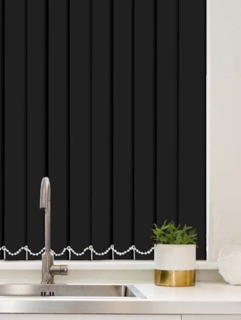 Crow Black Waterproof 89mm Vertical Blind Replacement Slats Crow Black Waterproof 89mm Vertical Blind Replacement Slats