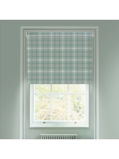 Wallace Check Soft Blue Electric Roller Blind