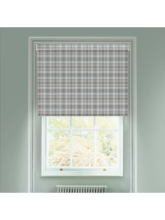 Wallace Check Stone Grey Electric Roller Blind
