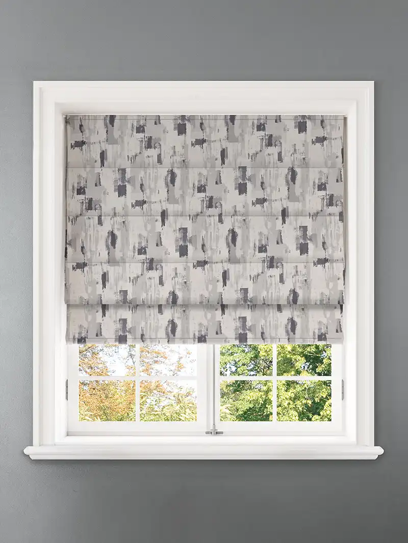 Westchester Graphite Abstract Pattern Roman Blind