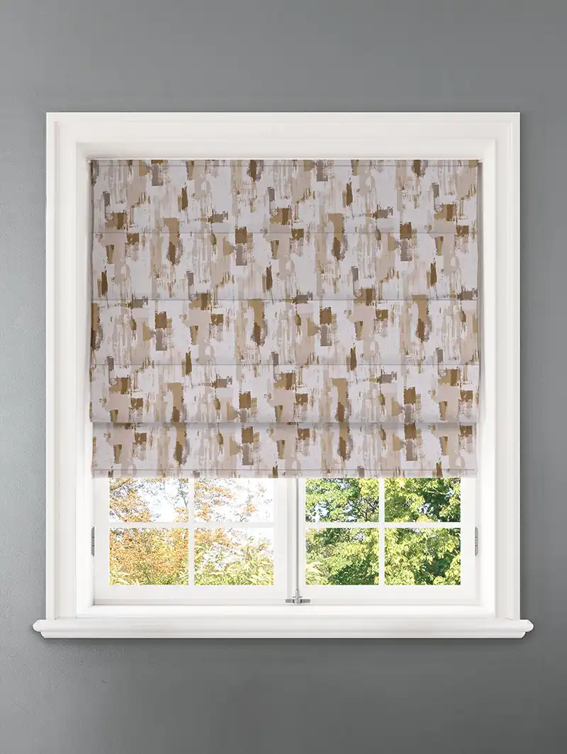 Westchester Ochre Abstract Pattern Roman Blind