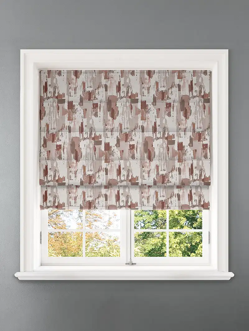 Westchester Redbrick Abstract Pattern Roman Blind
