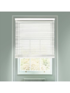 White 50mm Wooden Electric Venetian Blind