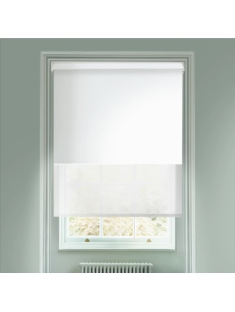 White and White 3% Sunscreen Electric Double Roller Blind White and White 3% Sunscreen Electric Double Roller Blind