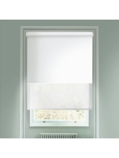 White and White 3% Sunscreen Electric Double Roller Blind