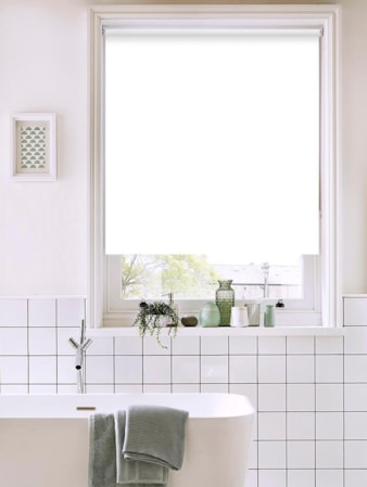 White Bathroom Roller Blind White Bathroom Roller Blind