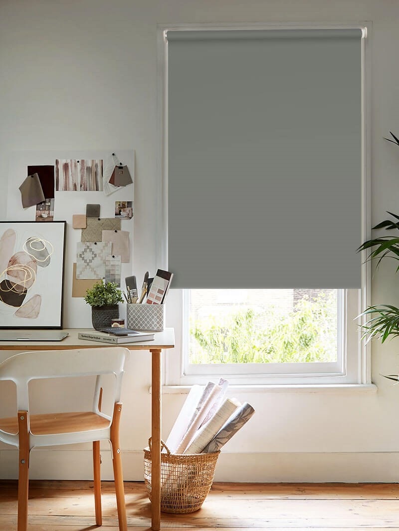 Ash Grey Blackout Electric Roller Blind