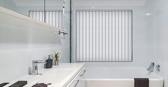 A range of waterproof PVC vertical blinds available made to measure at low prices
