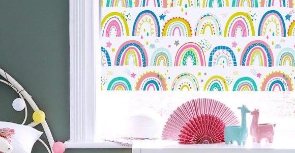 Childrens blackout roller blinds available in a range of patterned and plain fabrics.