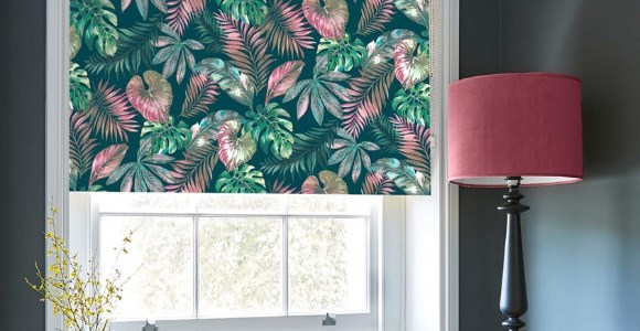 Floral roller blinds are a great way to brighten a room with pops of colour.