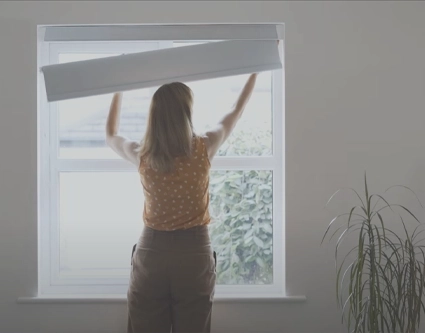 Fit your new blind in seconds with our GripFit™ no drill roller blind system.