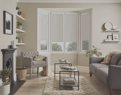 Perfect fit roller blinds in sheer, dim-out and blackout fabrics to suit all sized windows