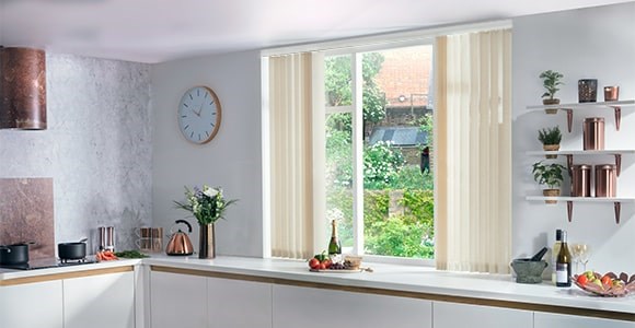 plain dyed vertical blinds in a full spectrum of colour to choose from fully made to measure