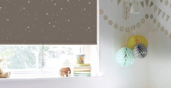 Cordless, spring loaded roller blinds are an ideal blind to use in a child's bedroom or nursery.