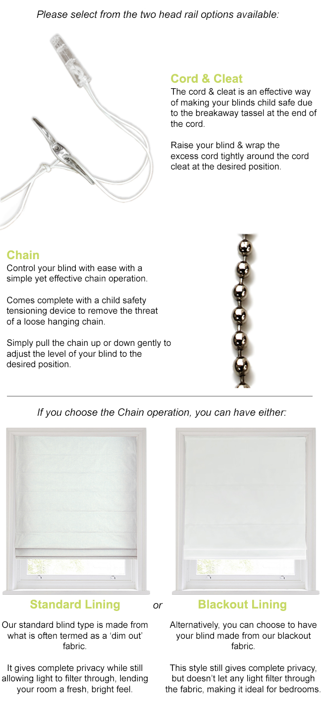 Roman Blinds Head Rails