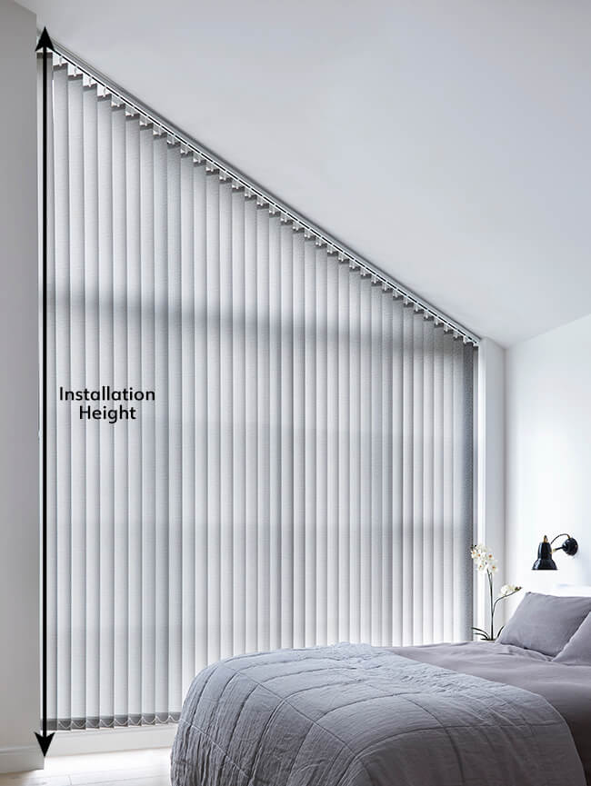 Sloping Vertical Blind Installation Height