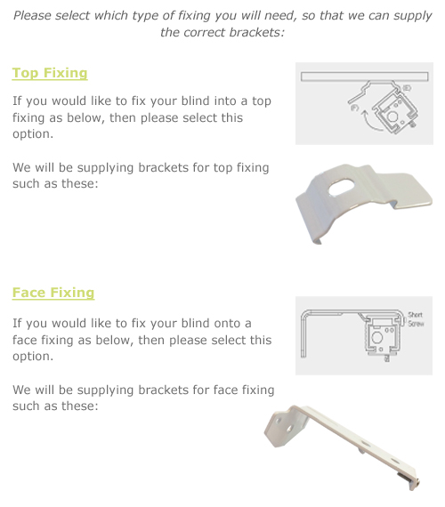 Fixing Position- top or face fix