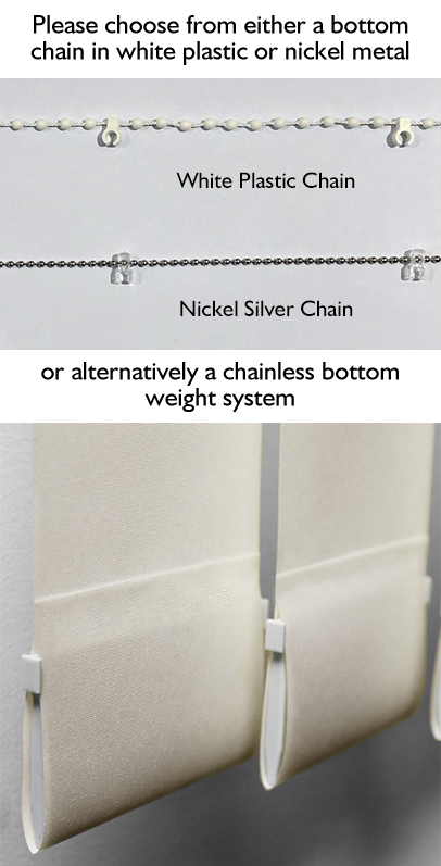 Bottom finish options for vertical blinds