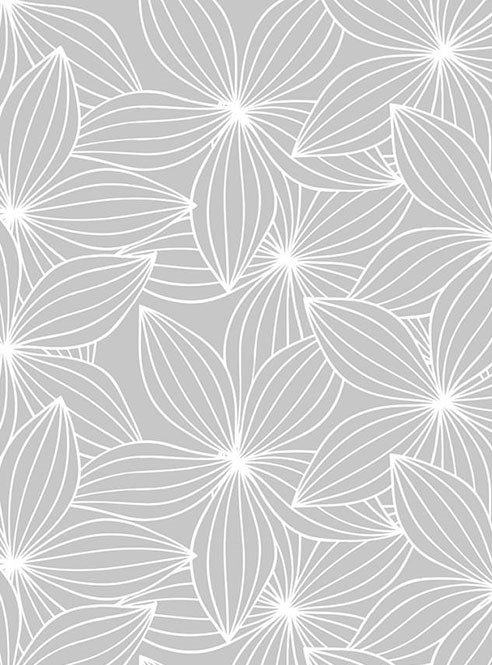 Starflower Pale Grey Floral Roller Blind