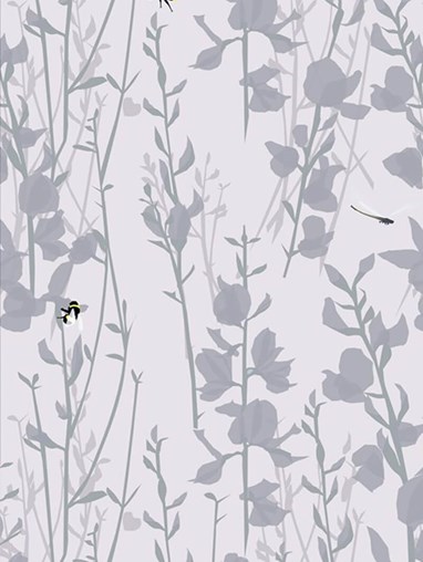 Broom and Bee Dusk Roller Blind by Lorna Syson