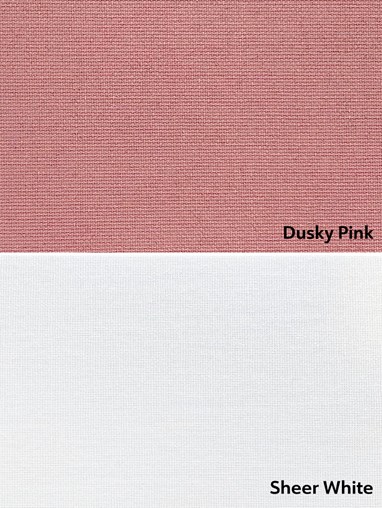 Blackout Dusky Pink and Sheer White Double Roller Blind