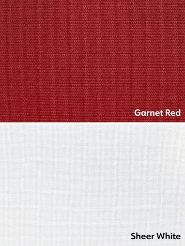 Blackout Garnet Red and Sheer White Double Roller Blind