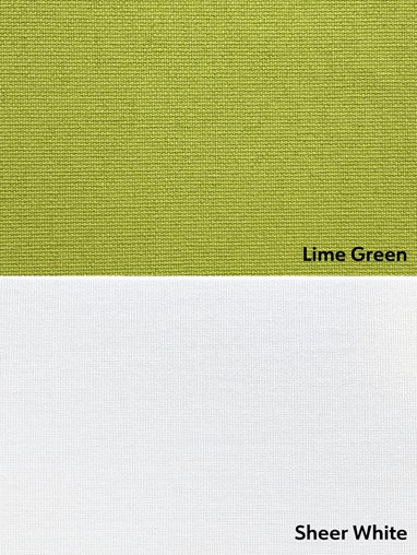 Blackout Lime Green and Sheer White Double Roller Blind