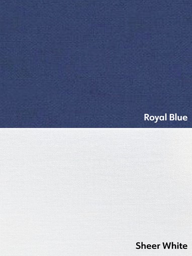 Blackout Royal Blue and Sheer White Double Roller Blind