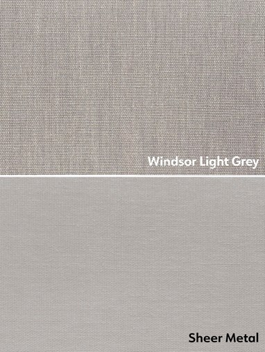 Blackout Windsor Light Grey and Sheer Metal Double Roller Blind