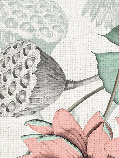 Sacred Lotus Natural Floral Roller Blind by Boon & Blake