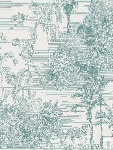 Tropical Toile Mist Roller Blind by Boon & Blake