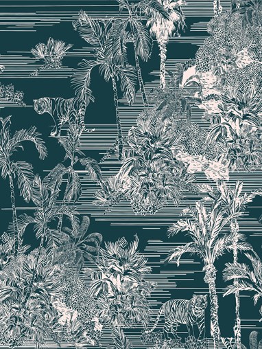 Tropical Toile Teal Roller Blind by Boon & Blake