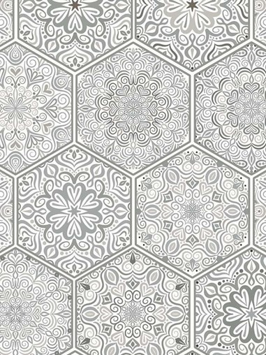 Moroccan Tile Grey Roller Blind