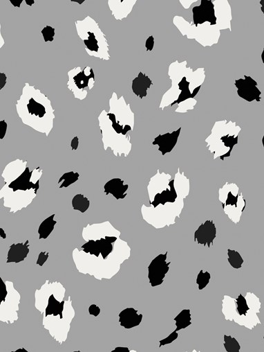 Leopard Print Slate Cordless Spring Loaded Roller Blind