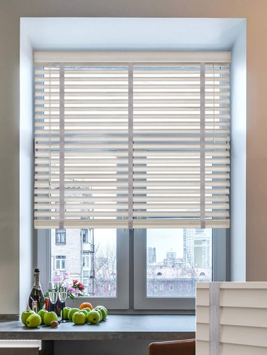 Pigeon Grey Real Wood Venetian Blind With Tapes
