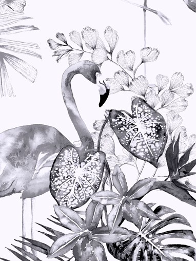 Flamingo Tropics Mono Floral Roller Blind