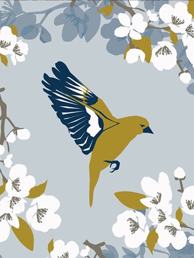 Greenfinch Roller Blind by Lorna Syson