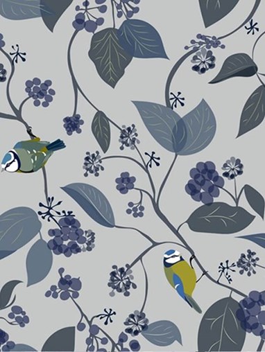 Spring Ivy Blue Roller Blind by Lorna Syson