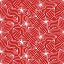 Starflower Red Floral Roller Blind