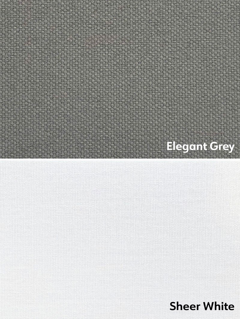 Blackout Elegant Grey and Sheer White Double Roller Blind