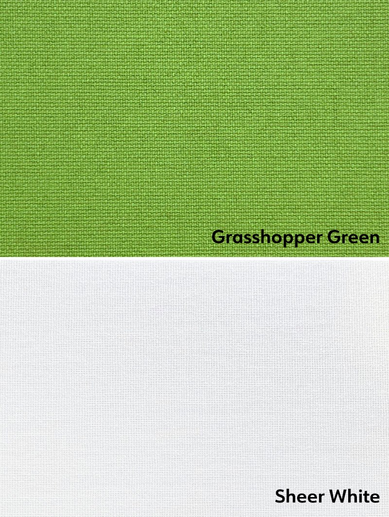 Blackout Grasshopper Green and Sheer White Double Roller Blind