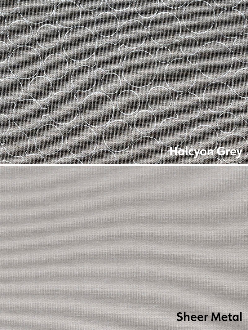 Blackout Halcyon Grey and Sheer Metal Double Roller Blind