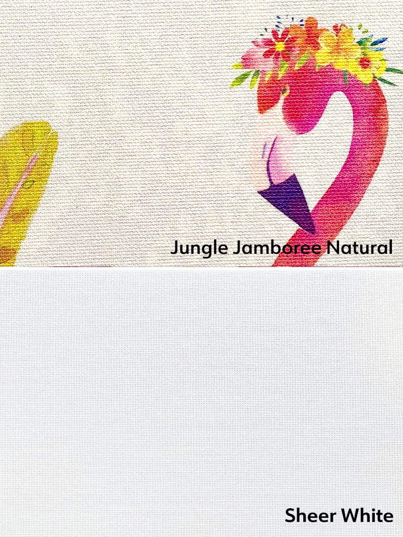 Blackout Jungle Jamboree Natural and Sheer White Double Roller Blind